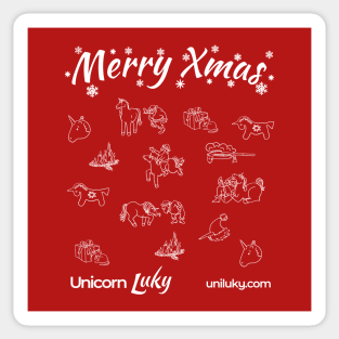 Merry Xmas from Unicorn Luky Sticker